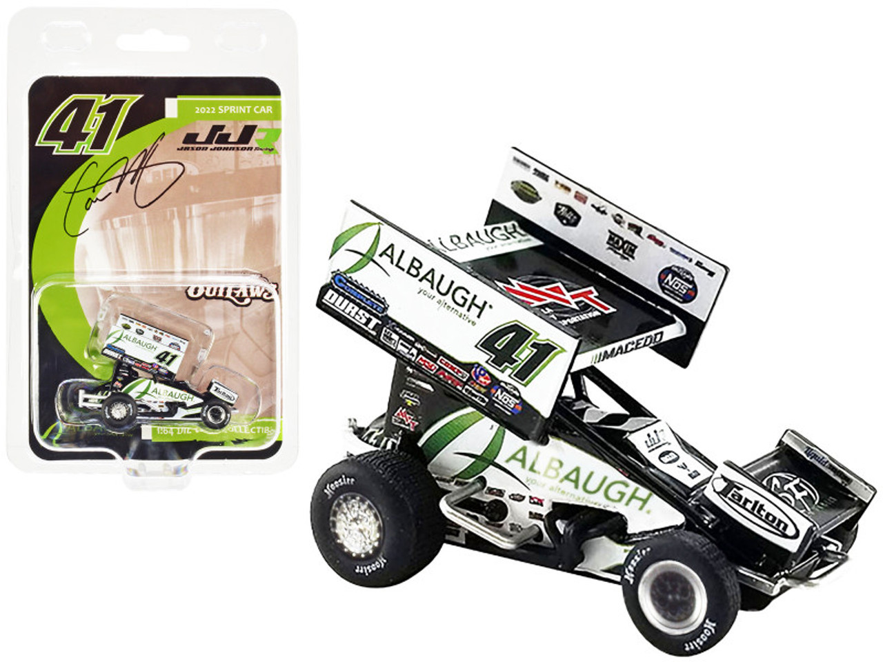 Winged Sprint Car #41 Carson Macedo "Albaugh" Jason Johnson Racing "World of Outlaws" (2022) 1/64 Diecast Model Car by ACME