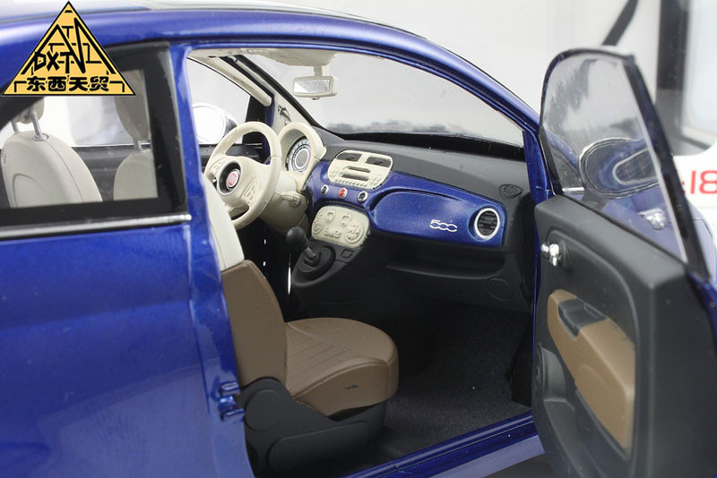 1/18 Norev Fiat 500 (Blue) Diecast Car Model - LIVECARMODEL.com