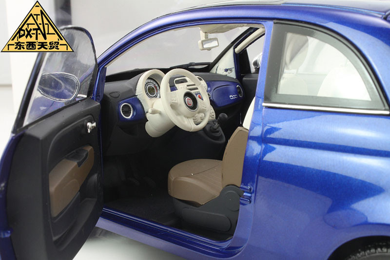 1/18 Norev Fiat 500 (Blue) Diecast Car Model - LIVECARMODEL.com
