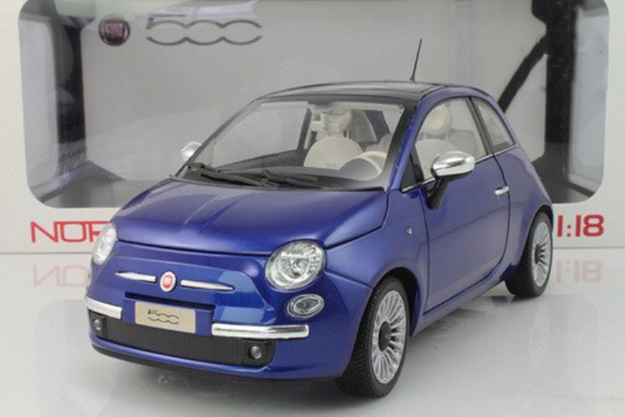 1 18 Norev Fiat 500 Blue Diecast Car Model Livecarmodel Com