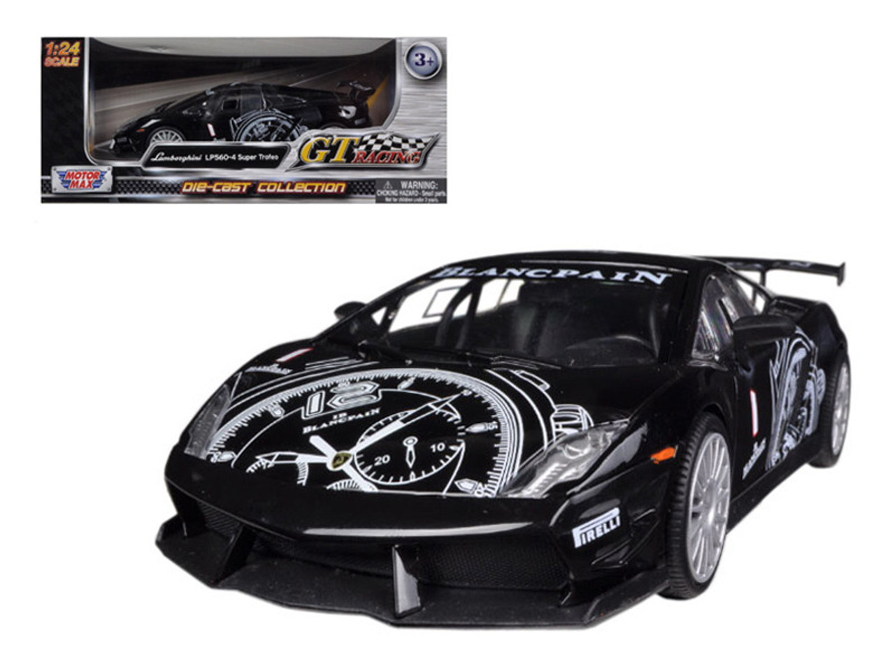 Lamborghini Gallardo LP560-4 Black Super Trofeo GT Racing 1/24 Diecast Car Model by Motormax