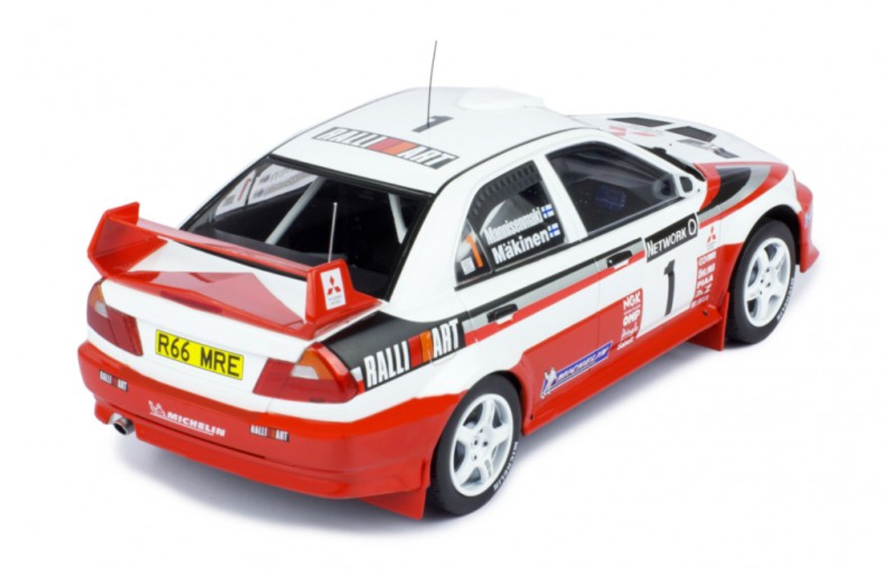 1/18 Ixo 1998 Mitsubishi Lancer RS Evolution V #1 RAC Rally Mitsubishi Ralliart Tommi Mäkinen, Risto Mannisenmäki Car Model