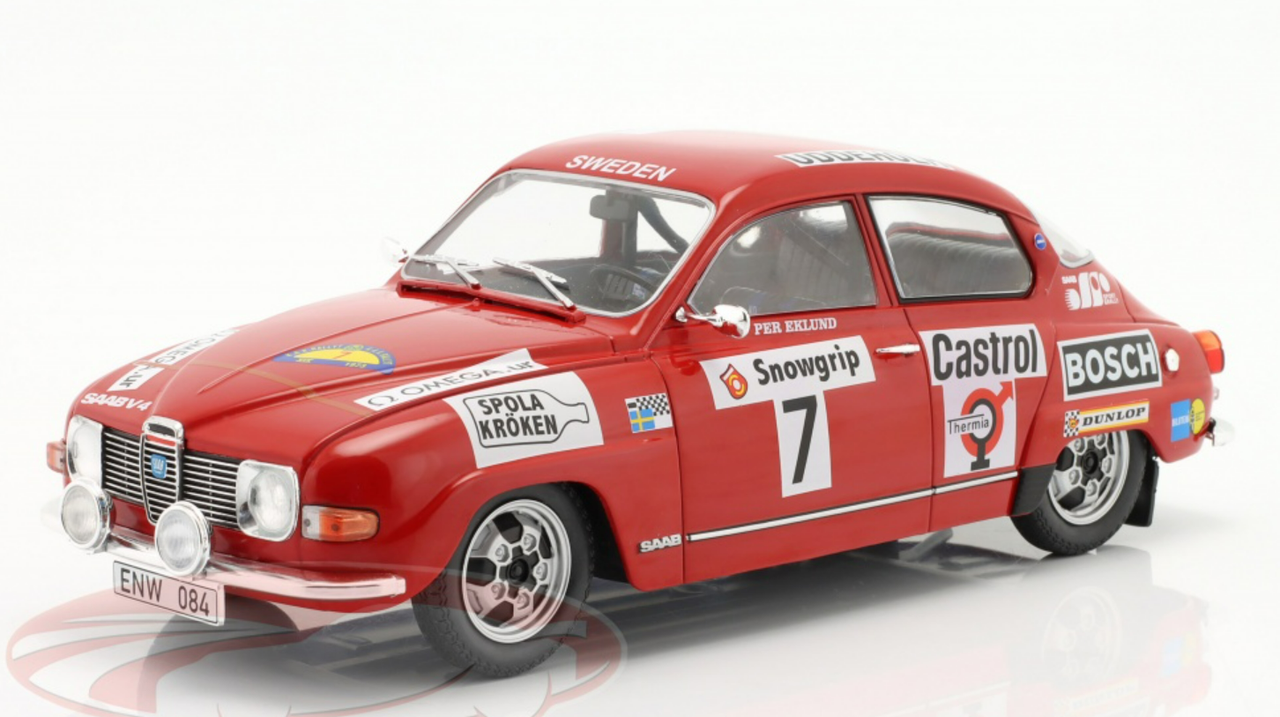 1/18 Ixo 1973 Saab 96 V4 #7 Sweden Rally Per Eklund, Rolf Carlsson Car Model