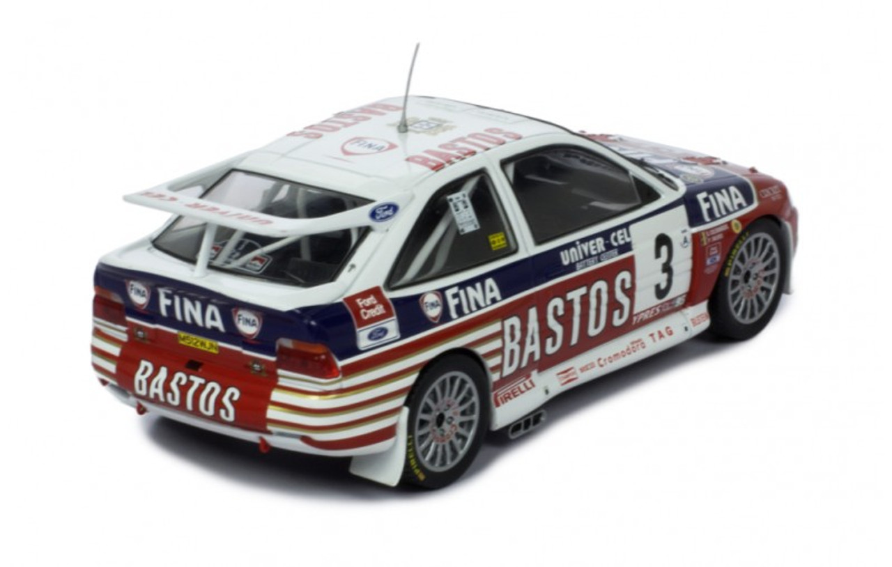 1/24 Ixo 1995 Ford Escort RS Cosworth #3 24h Ypres Rallye Bastos Fina Ford Patrick Snijers, Dany Colebunders Car Model