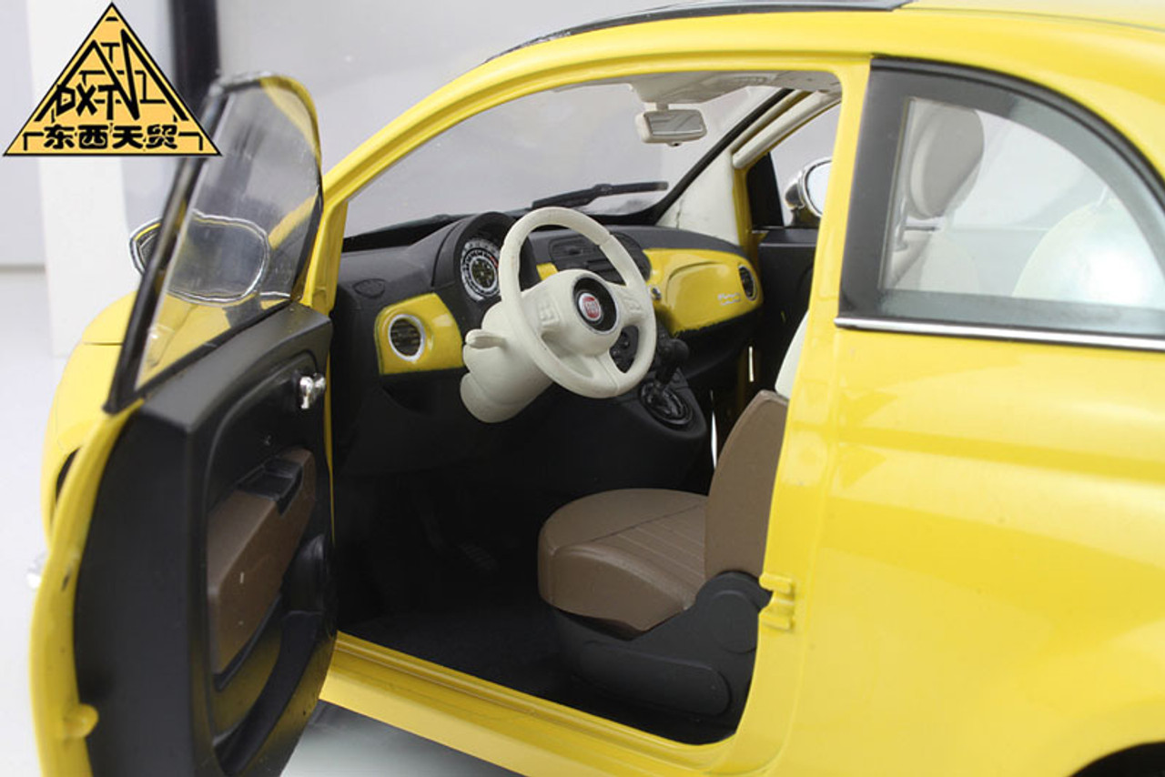 1/18 Norev Fiat 500 (Yellow) Diecast Car Model