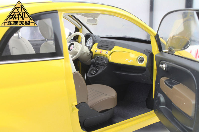 1/18 Norev Fiat 500 (Yellow) Diecast Car Model - LIVECARMODEL.com