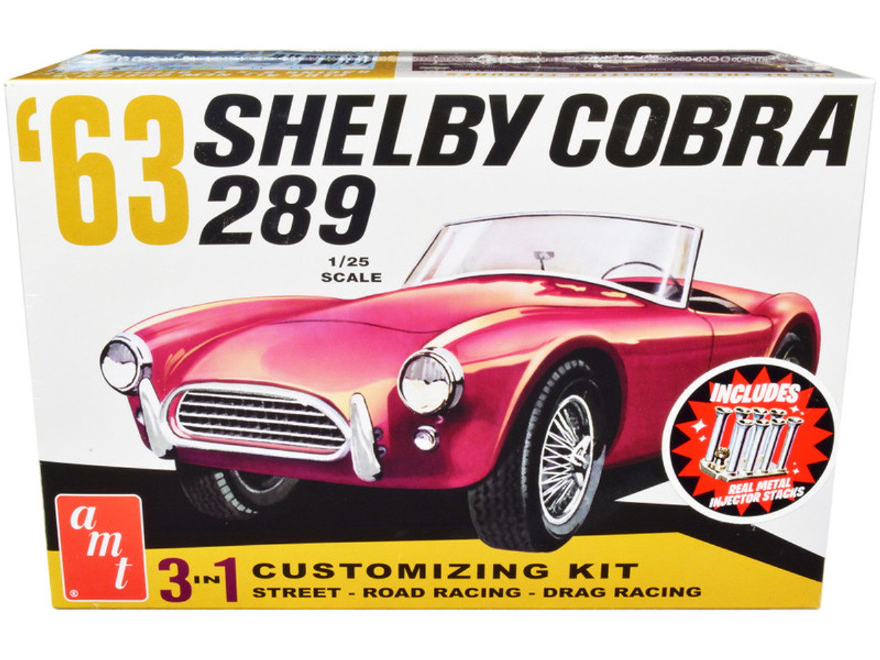 Skill 2 Model Kit 1963 Ford Shelby Cobra 289 3 in 1 Kit 1/25 Scale Model by AMT