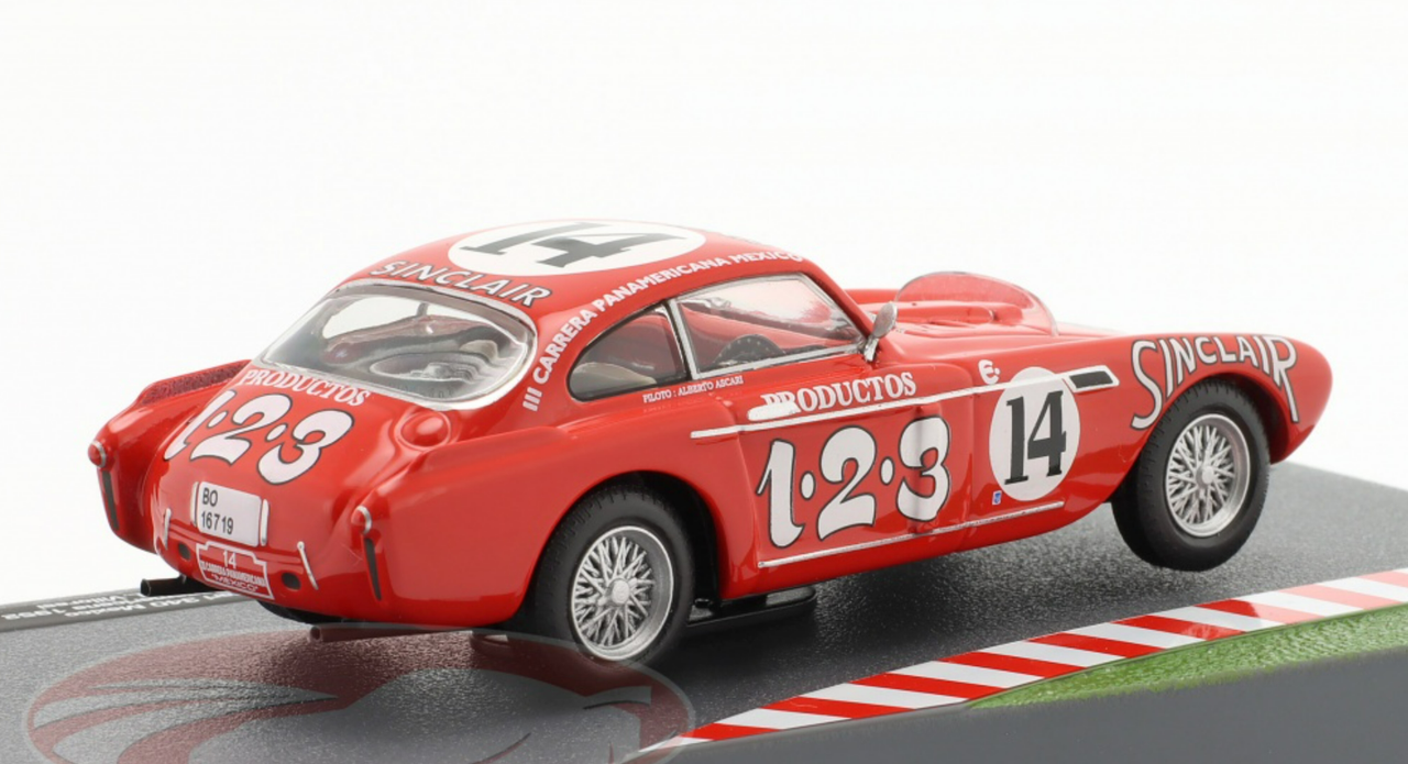 1/43 Altaya 1952 Ferrari 340 Mexico Berlinetta Vignale #14 Carrera Panamericana Industrias 1-2-3 Alberto Ascari, Giuseppe Scotuzzi Car Model