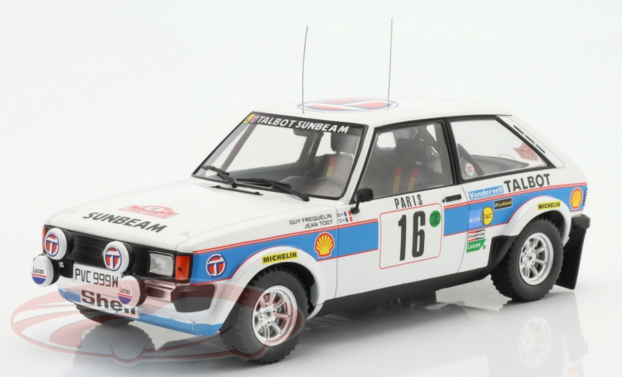 1/18 Ixo 1981 Talbot Sunbeam Lotus #16 2nd rally Monte-Carlo Guy Fréquelin, Jean Todt Car Model