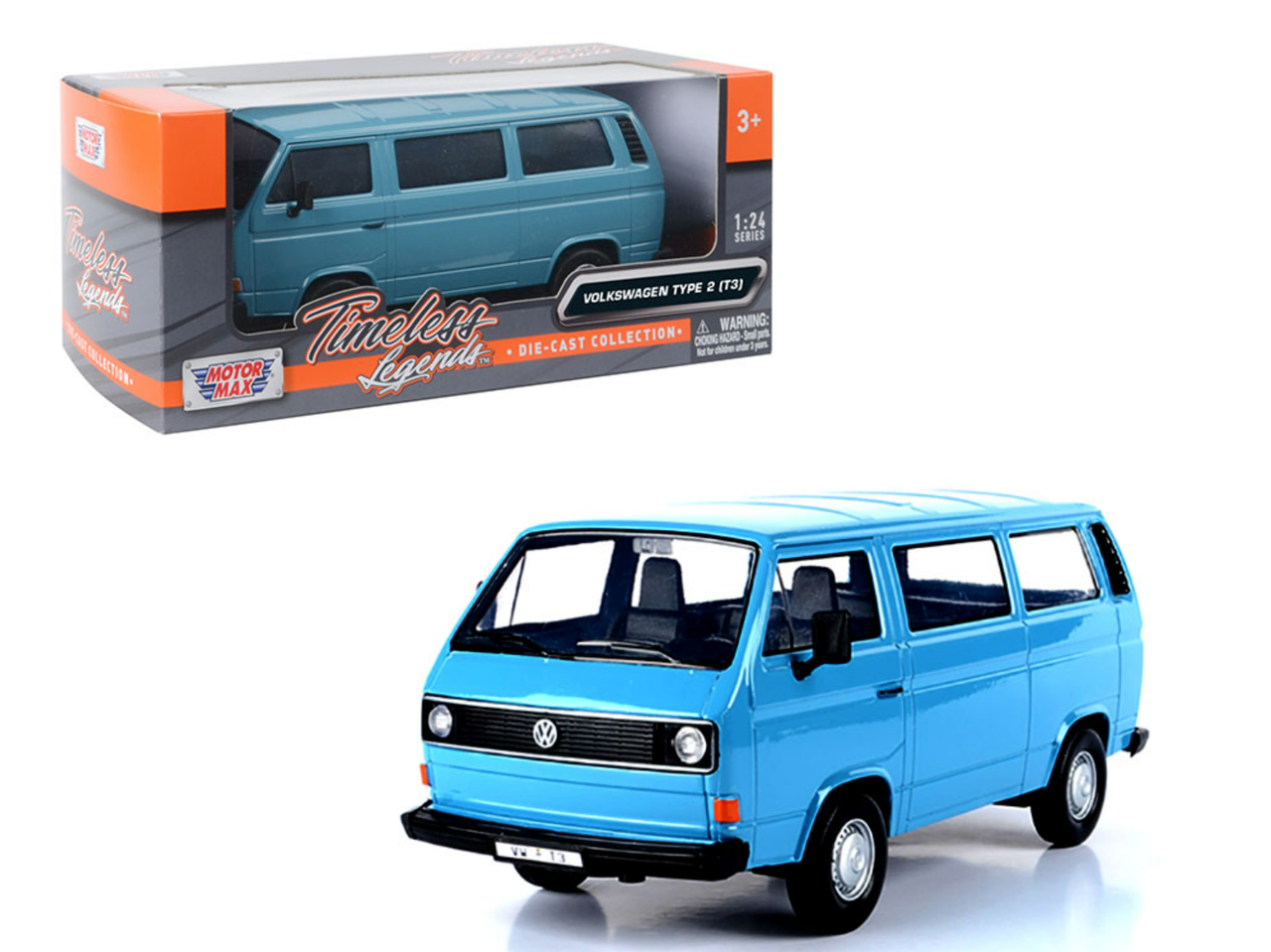 1/24 Motormax Volkswagen Type 2 (T3) Van (Blue) Diecast Car Model