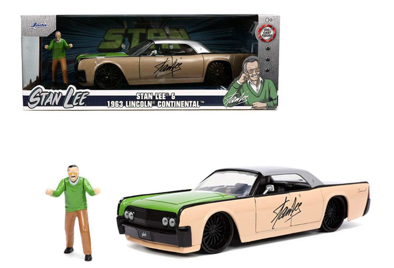 1/24 Jada 1963 Lincoln Continental Diecast Car Model with Stan Lee ...