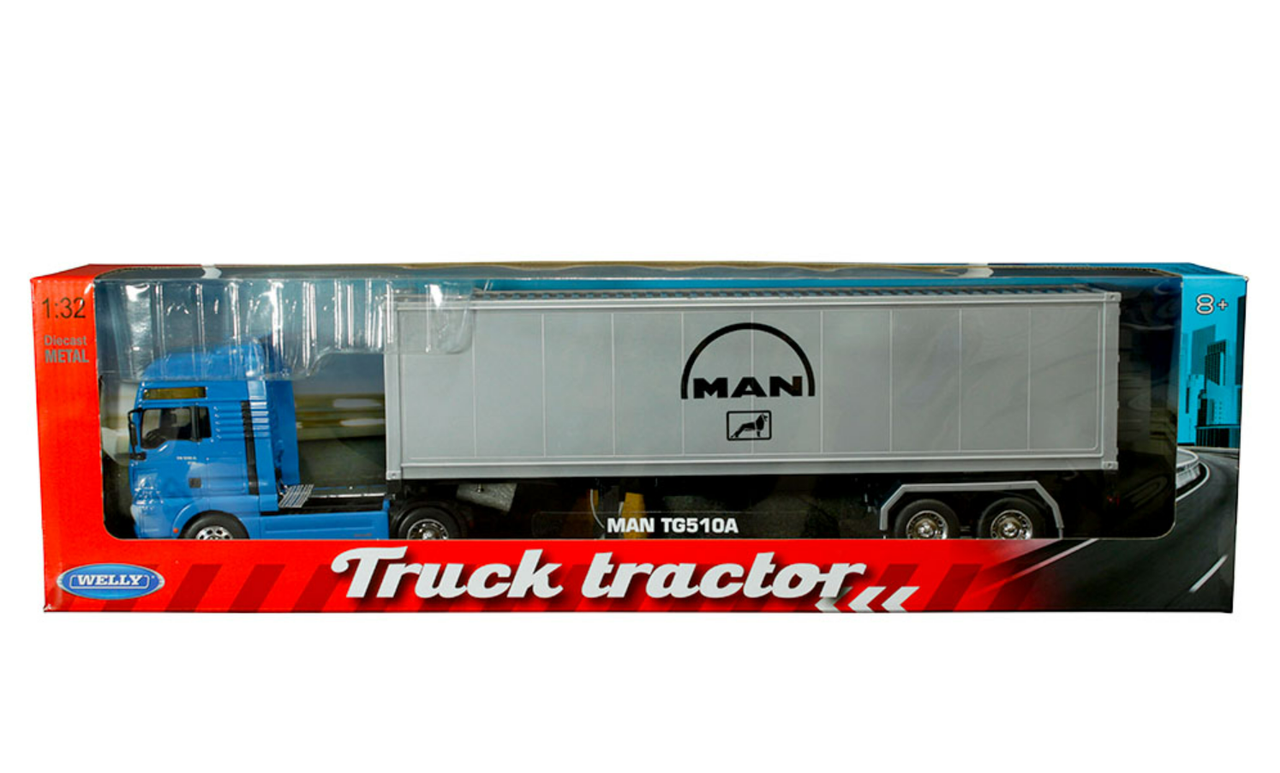 1/32 Welly MAN TG510A with Trailer Truck Tractor Diecast Car Model