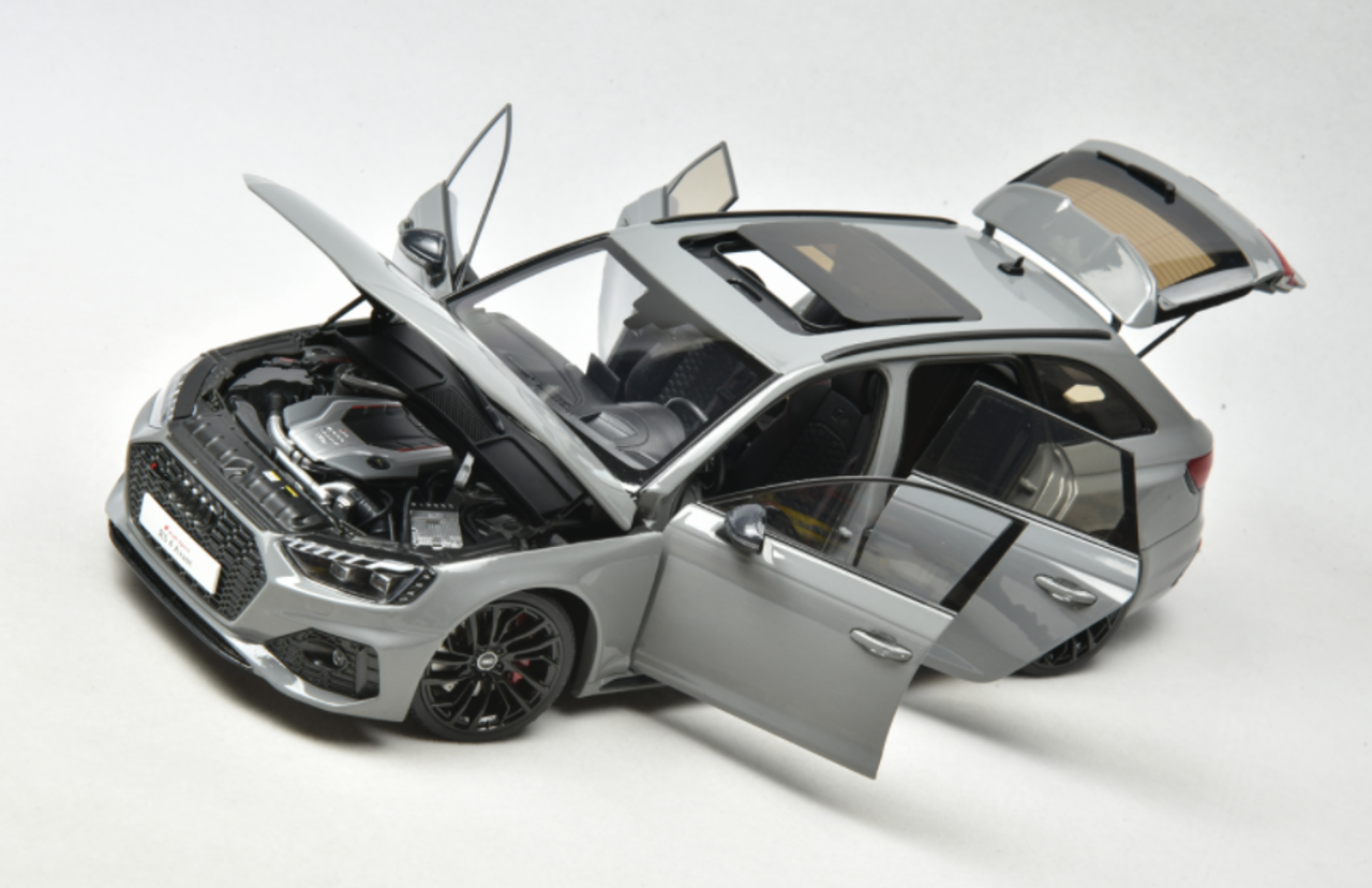 AUTOKOL  Audi RS4 B9 Avant Grey Diecast Car Model with Extra  Set of Wheels Limited  Pieces