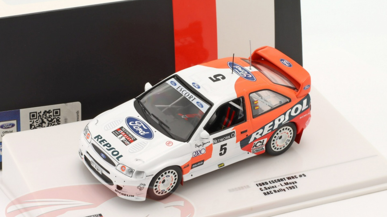 Ford Escort WRC 1998 Kankkunen/Repo Rally RAC 1:18 – Coche de compe