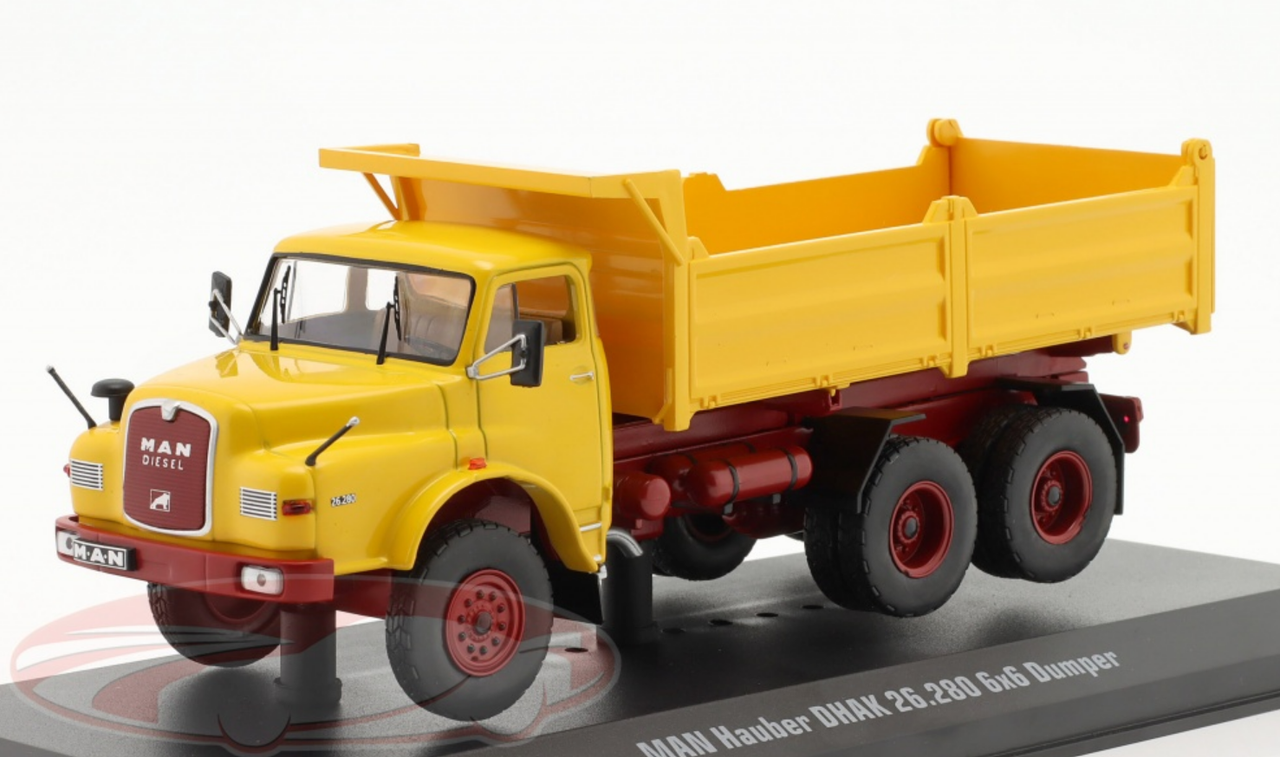 Ixo Models Camion miniature MAN DHAK 26.280 6x6 Benne Basculante Jaune 1/43