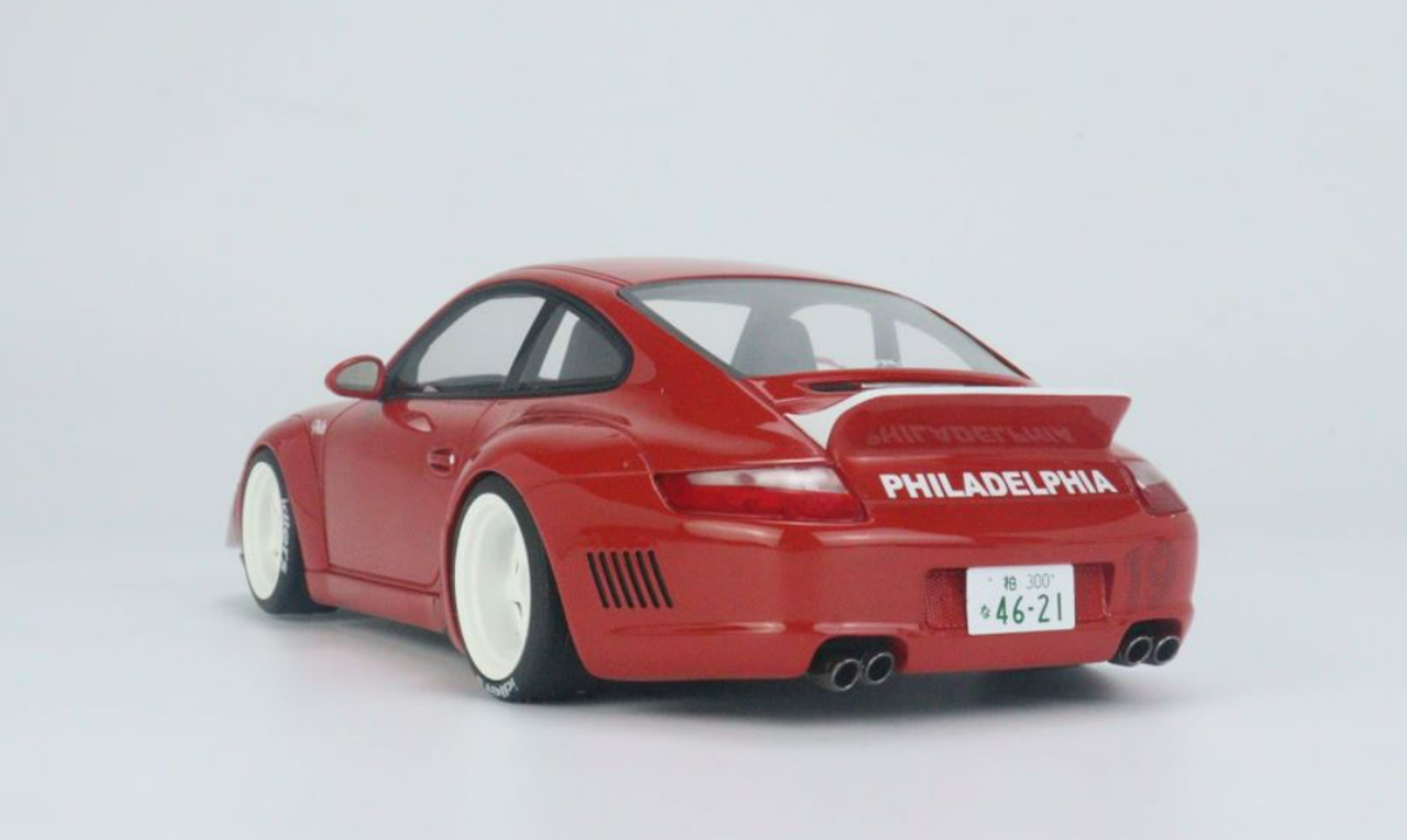 1/18 GT Spirit Porsche 911 RWB Aka Phila 2021 Rood Resin Car Model