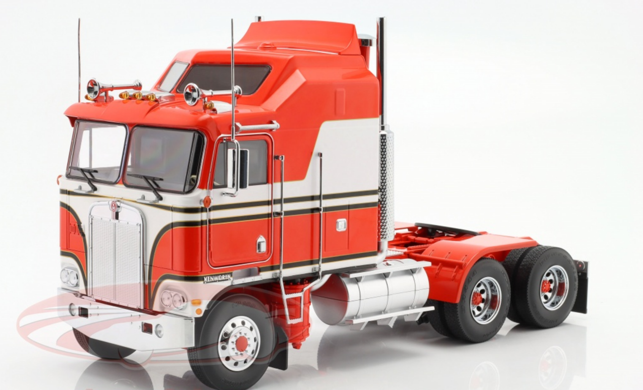 1/18 Road Kings 1976 Kenworth K100 Aerodyne Truck (Red & White) Diecast Car model