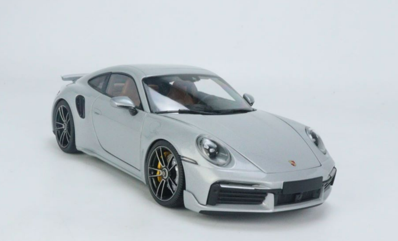 1/18 Minichamps Porsche 911 992 Turbo S (GT Silver) Heritage Design Classic Diecast Car Model