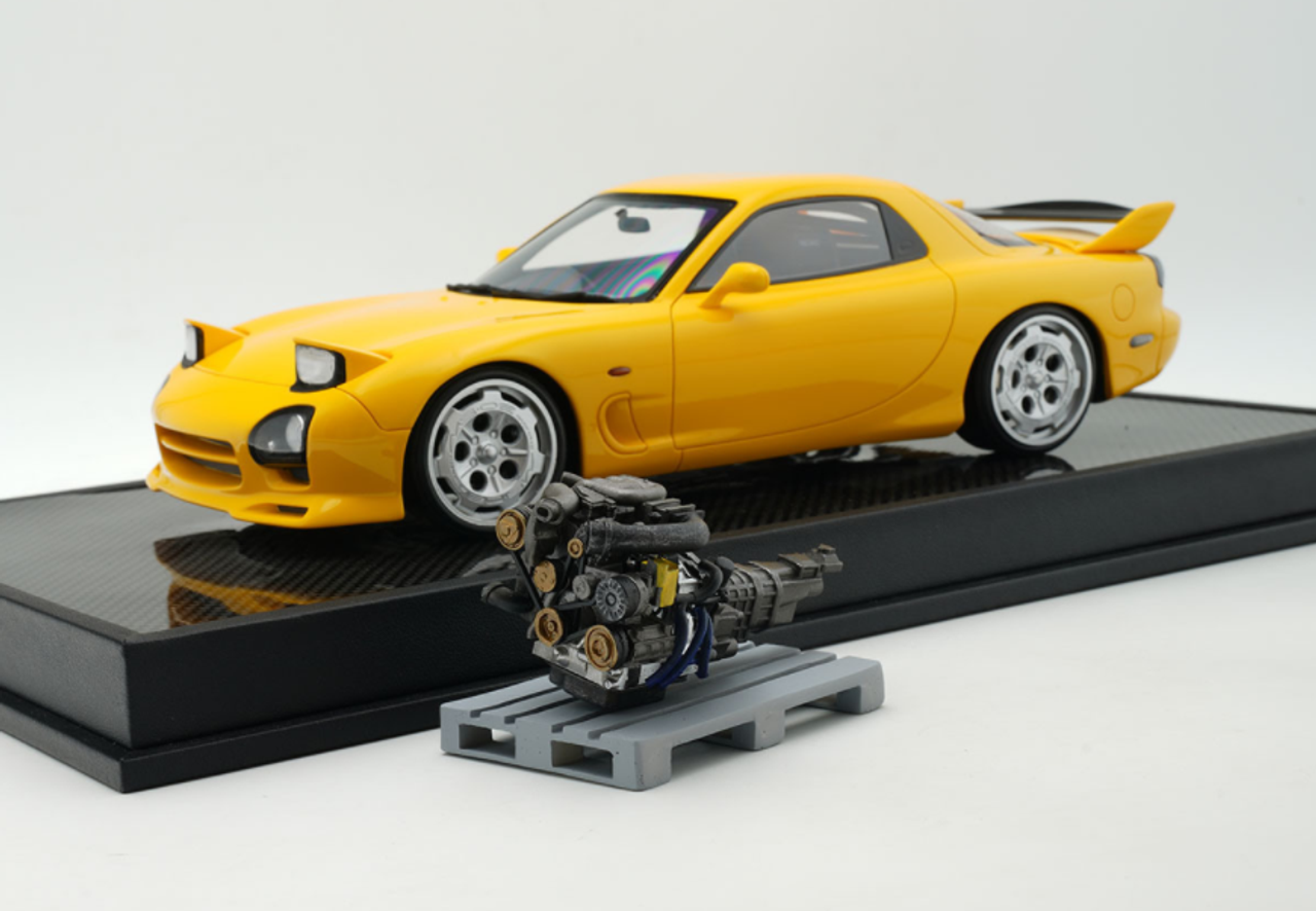 ミニカー Polar Master rx-7 1/18 Polar Master Mazda RX-7 Yellow Resin Car Model