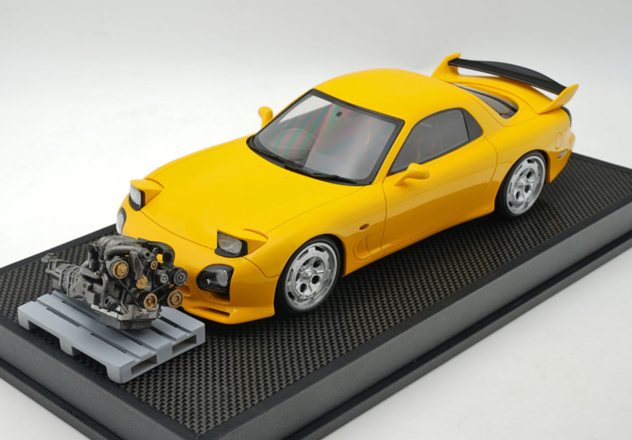 1/18 Polar Master Mazda RX-7 Yellow Resin Car Model