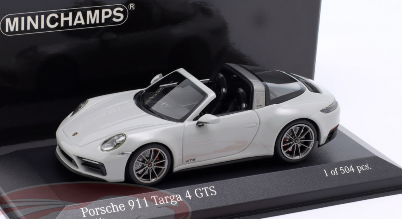 1/43 Minichamps 2022 Porsche (992) Targa 4 GTS (Chalk Grey) Car Model ...