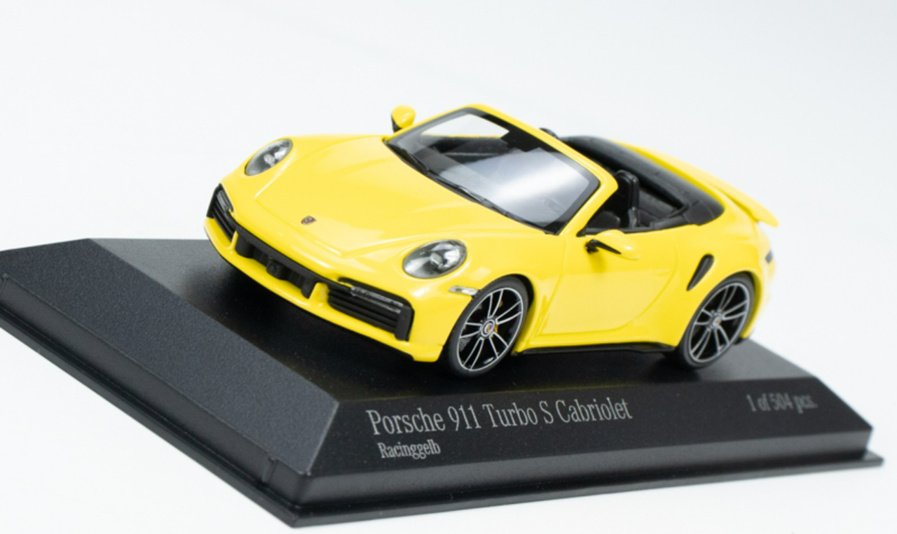  1/43 Minichamps 2019 Porsche 911 (992) Turbo S Convertible (Racing Yellow) Car Model