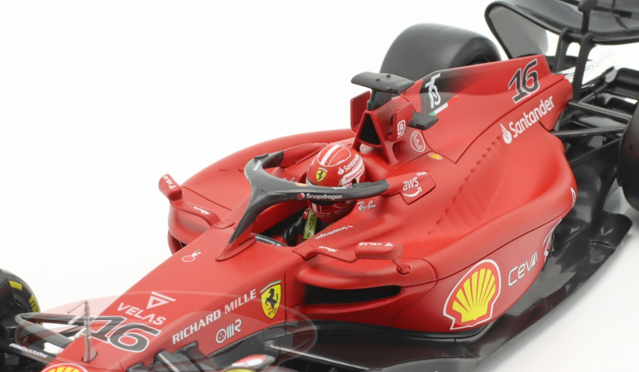 1/18 BBurago 2022 Charles Leclerc Ferrari F1-75 #16 Formula 1 Car Model
