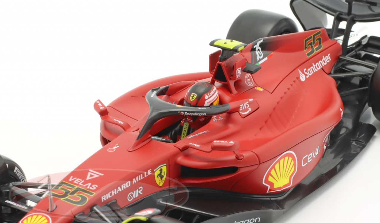 Burago 1/24 Scale 18-26806 - F1 Ferrari F1-75 - #55 Carlos Sainz