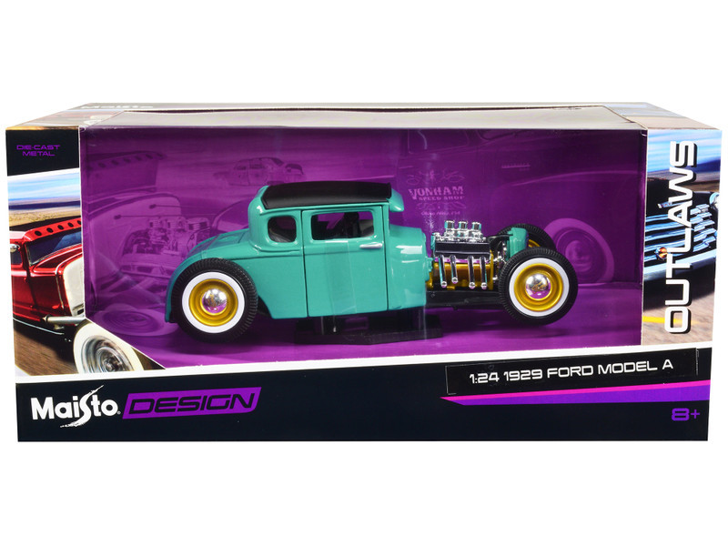ミニカー Maisto Outlaws 1/24 1929 Ford Model A 1929 Ford Model A Green with Matt Black Top 