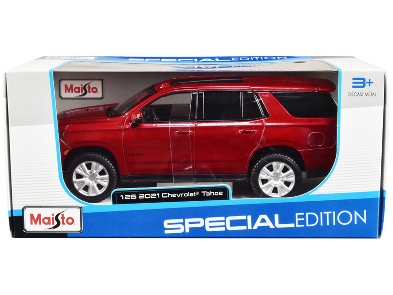 1/24 Maisto 2021 Chevrolet Tahoe (Red Metallic with Sunroof) Diecast Car Model