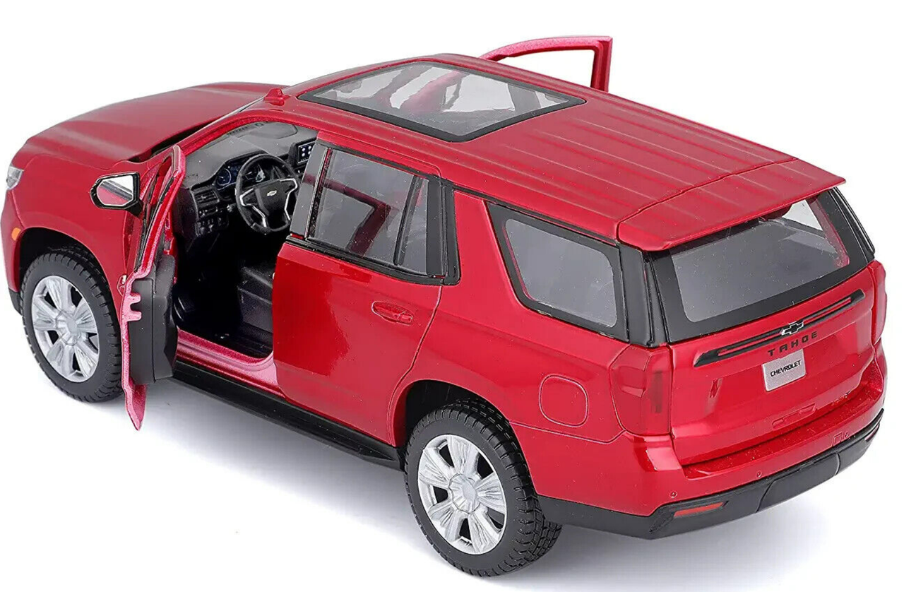 1/24 Maisto 2021 Chevrolet Tahoe (Red Metallic with Sunroof) Diecast Car Model