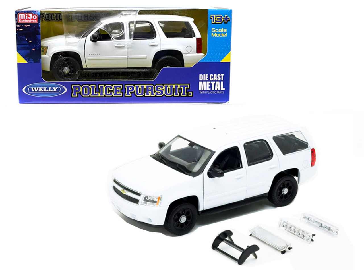 1/24 Welly 2008 Chevrolet Tahoe Unmarked Police Car (White) Diecast Car Model