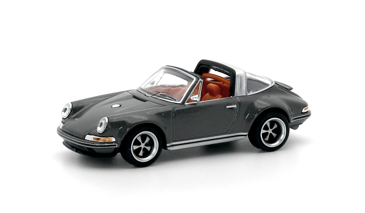 1/64 POPRACE Porsche 911(964) Singer Targa (Metal Grey) Diecast Car Model