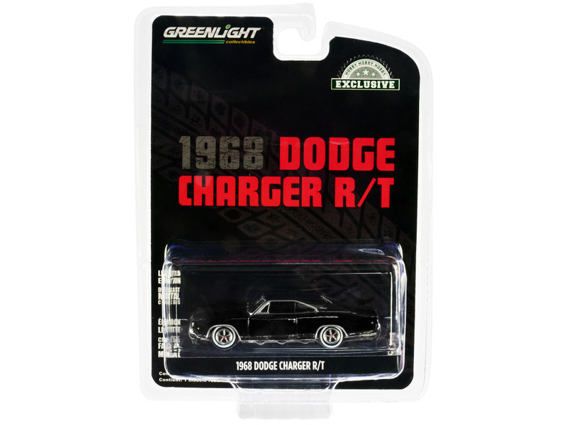 1968 Dodge Charger R/T Black "Hobby Exclusive" 1/64 Diecast Model Car by Greenlight