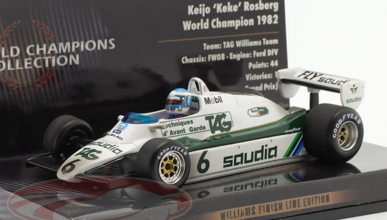 1/43 Minichamps 1982 Keke Rosberg Williams FW08 Dirty Version #6 Formula 1  World Champion Car Model