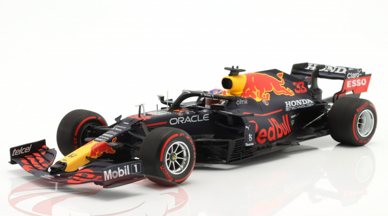 1/18 Minichamps 2021 Max Verstappen Red Bull RB16B #33 Winner Dutch GP Formula 1 World Champion Car Model