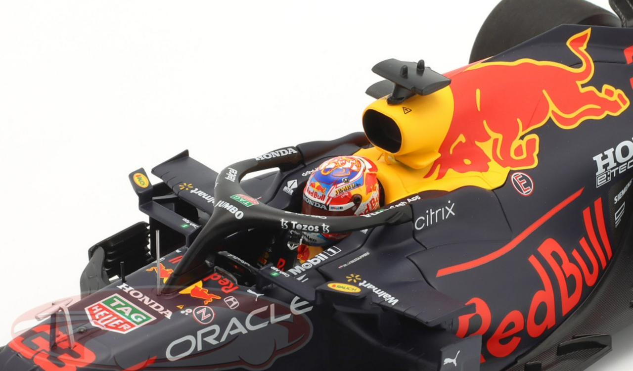 1/18 Minichamps 2021 Max Verstappen Red Bull RB16B #33 Winner Dutch GP Formula 1 World Champion Car Model