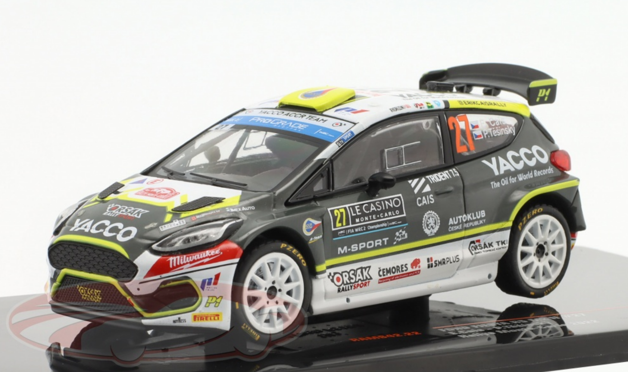 1/43 Ixo 2022 Ford Fiesta Rally2 #27 9th Rallye Monte Carlo Yacco ACCR Team Erik Cais, Petr Těšínský Car Model