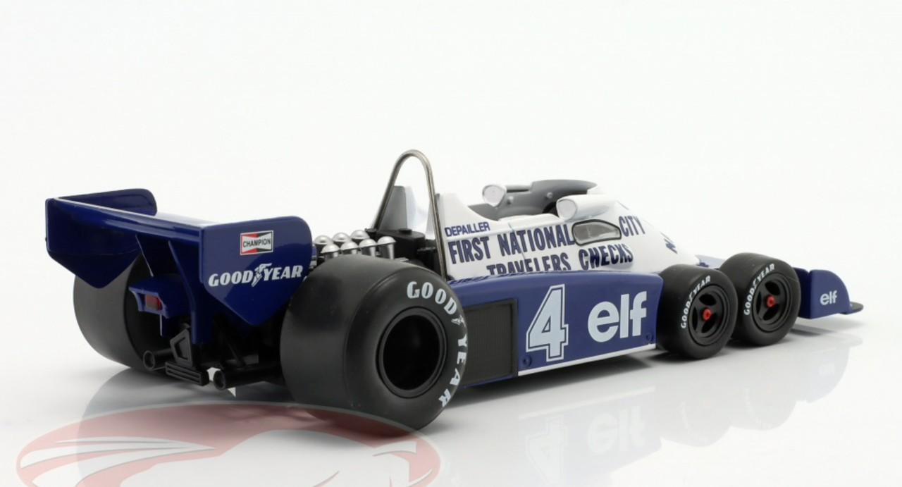 1/24 Ixo 1977 Patrick Depailler Tyrrell P34 Six Wheels #4 Belgian GP Formula 1 Car Model