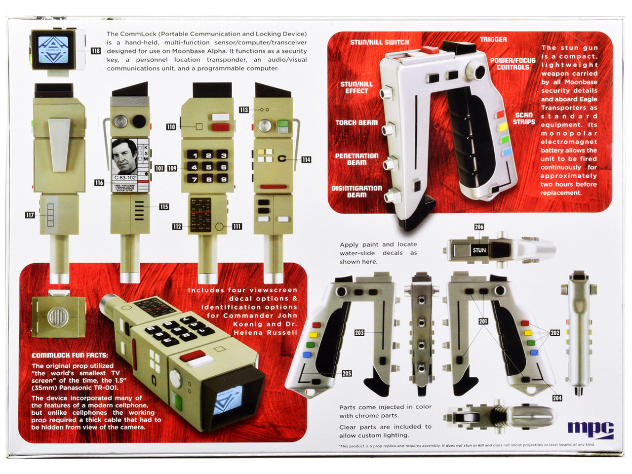 Skill 2 Model Kit Commlock and Stun Gun "Space: 1999" (1975-1977) TV Show 1/1 Scale Model by MPC