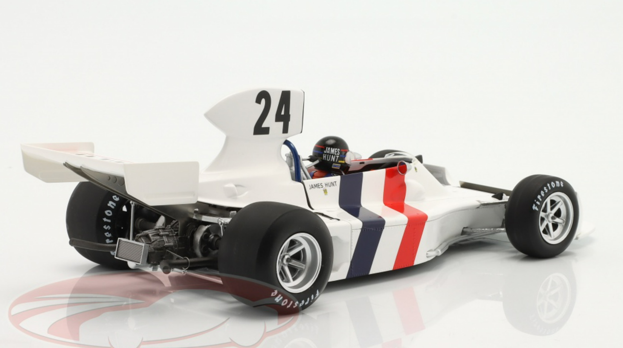 1/18 Spark 1974 James Hunt Hesketh 308 #24 3rd Sweden GP Formula 1 Car Model