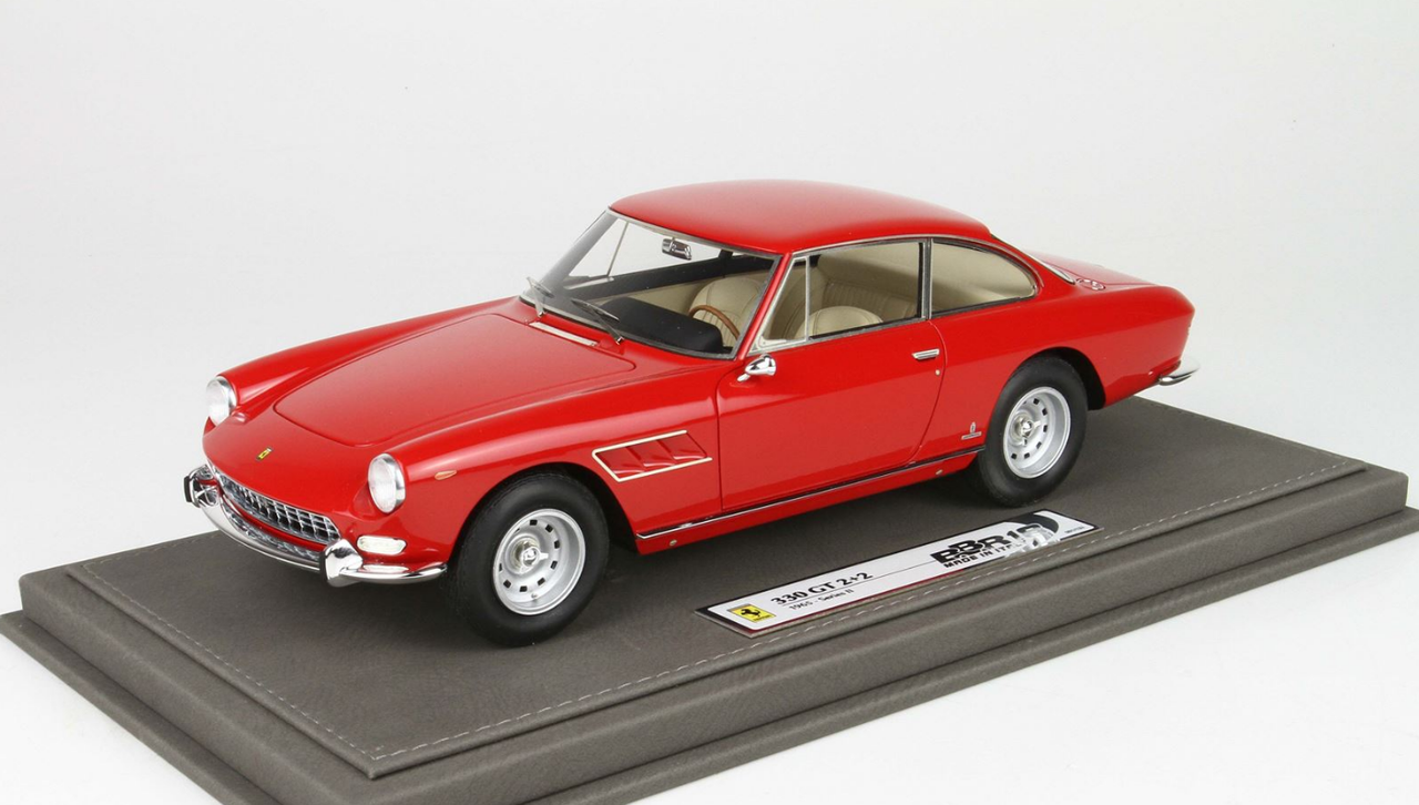 1/18 BBR Ferrari 330 GT 2+2 Series 2 1965 Single Light (Rosso Corsa 300 Red) Resin Car Model Limited 133 Pieces