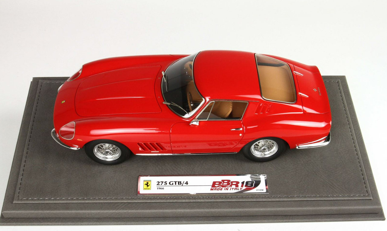 1/18 BBR 1966 Ferrari 275 GTB4 (Red) Resin Car Model Limited 250 Pieces