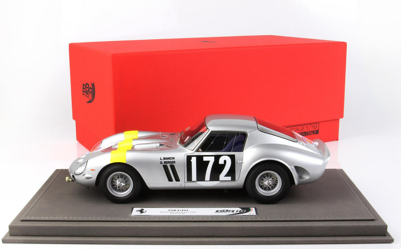 1/18 BBR 1964 Ferrari 250 GTO Winner #172 Tour De France Resin Car Model Limited 158 Pieces