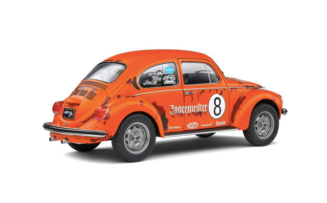 1/18 Solido 1974 Volkswagen VW 1303 #8 Beetle Jägermeister Tribute (Orange) Diecast Car Model