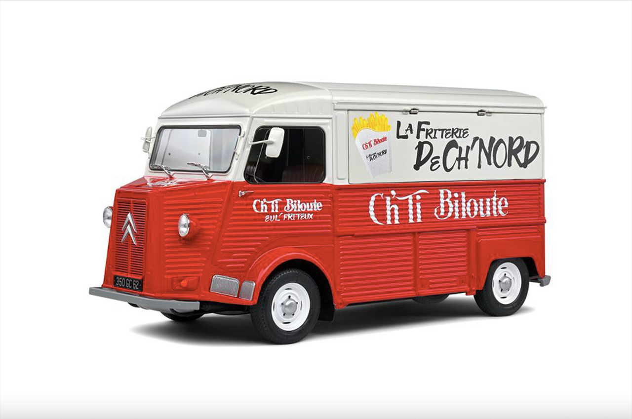 1/18 Solido 1969 Citroen Type HY Friterie (Red & White) Diecast Car Model