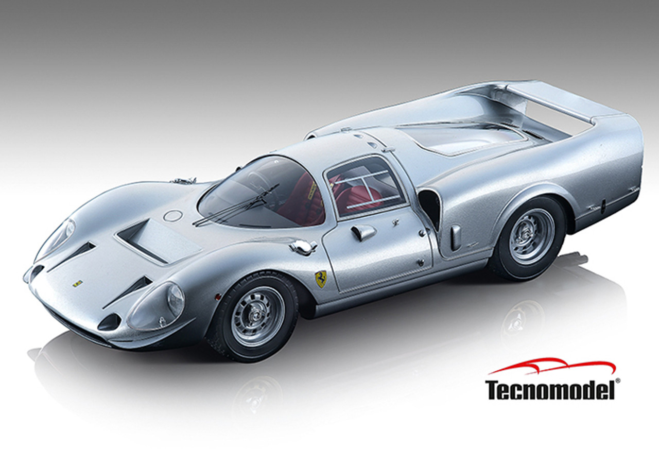 1/18 Technomodel 1967 Ferrari 365 P2/3 Drogo Press Version (Aluminum Silver) Resin Car Model Limited 60 Pieces