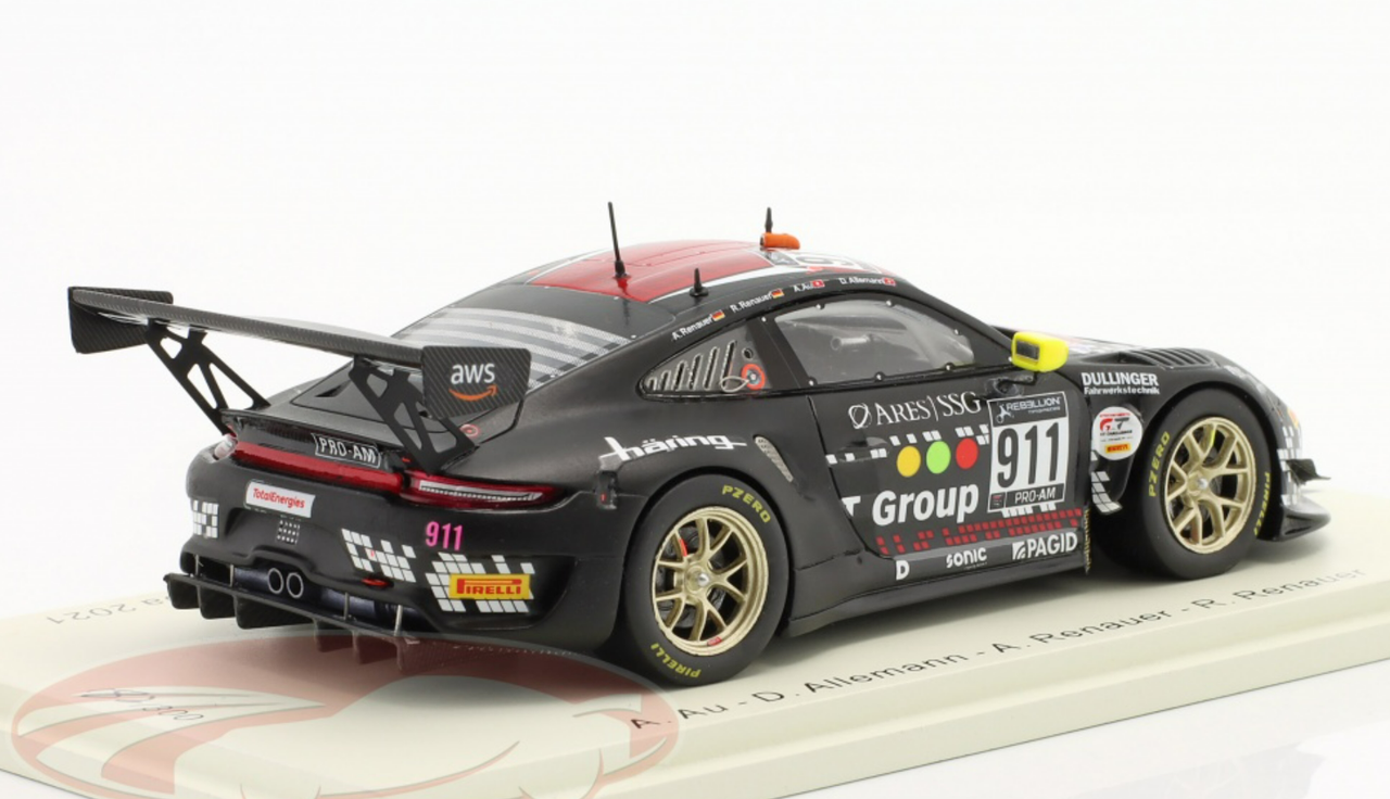 1/43 Spark 2021 Porsche 911 GT3 R #911 24h Spa Herberth Motorsport Antares Au, Daniel Allemann, Alfred Renauer, Robert Renauer Car Model