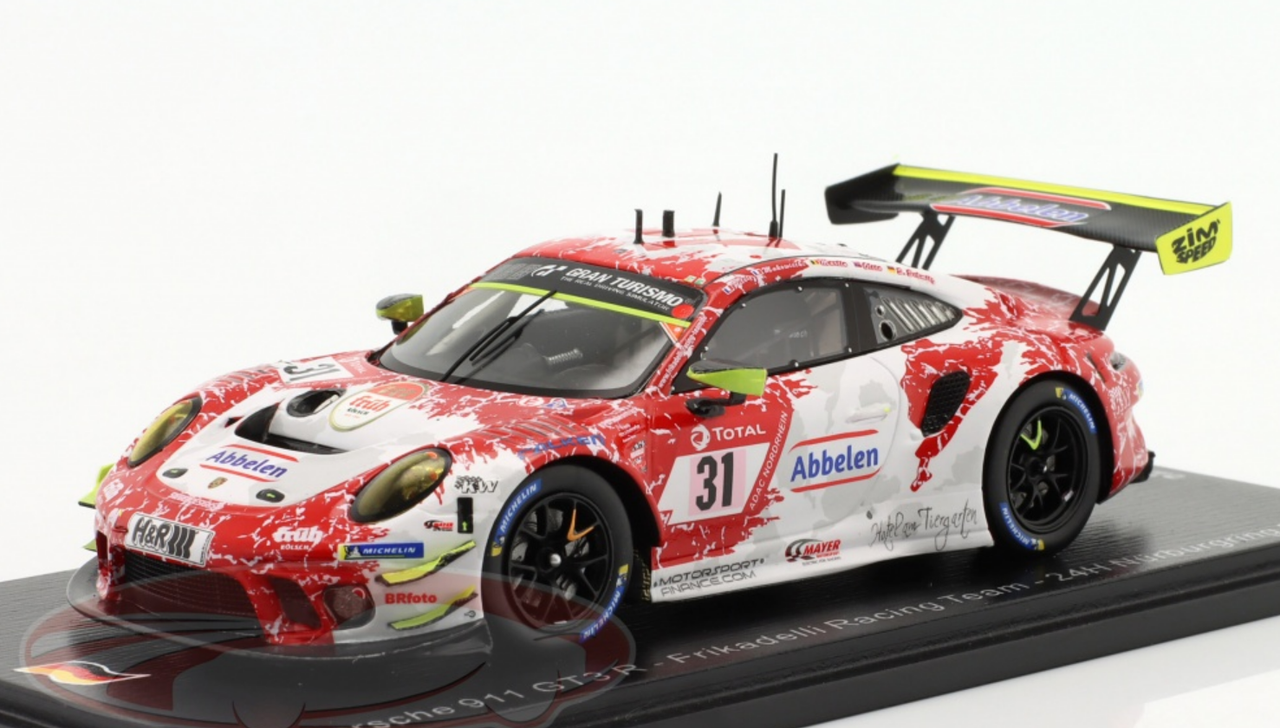 1/43 Spark 2021 Porsche 911 GT3 R #31 24h Nürburgring Frikadelli Racing Team Patrick Pilet, Frederic Makowiecki, Maxime Martin, Dennis Olsen Car Model