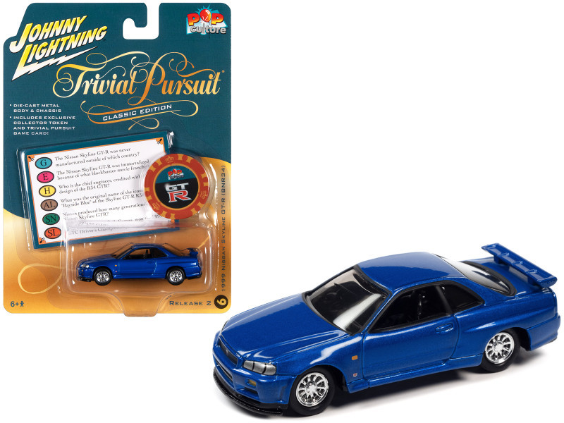 ミニカー Nissan GT-R 2012 & Skyline GT-R 1999 1999 Nissan Skyline GT-R RHD (Right Hand Drive) Blue Metallic with